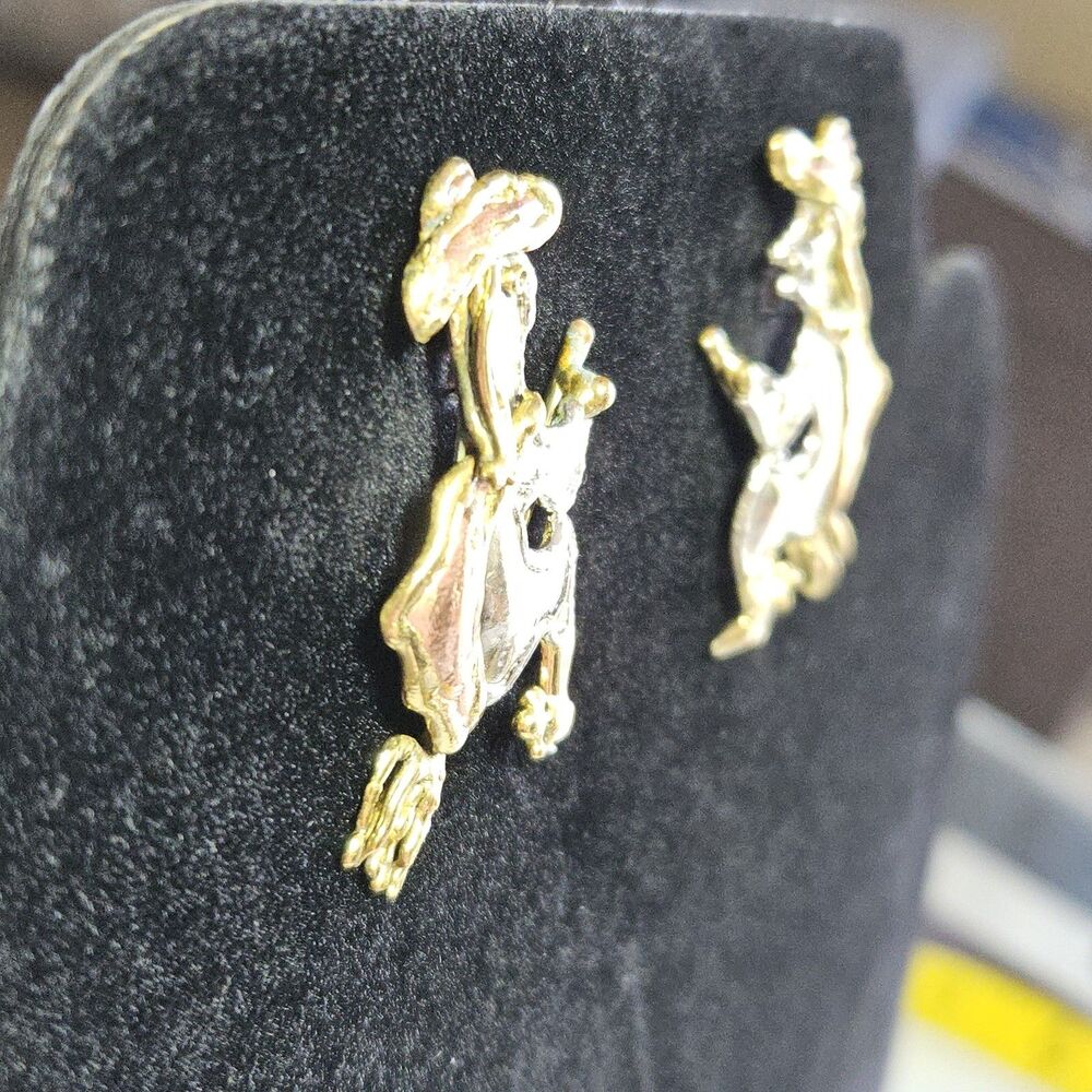 Artisan Mixed Metal Halloween Witch On A Broom Earrings - Picture 7 of 14